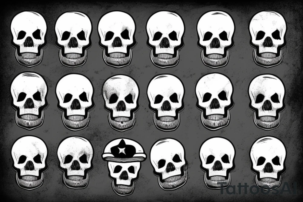 skull with army hat tattoo idea