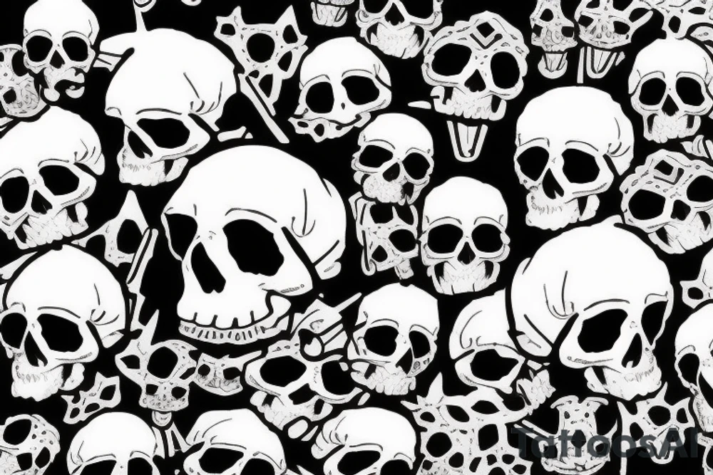 skull with army hat tattoo idea