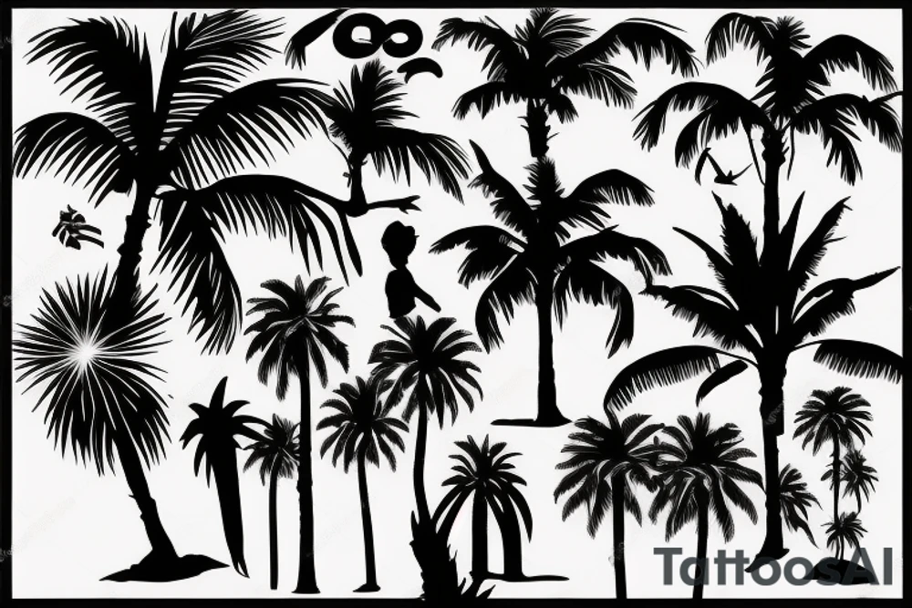 Desert sillouette with a palm tree
Behind the year 2017 in romanic tattoo idea