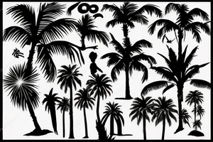 Desert sillouette with a palm tree
Behind the year 2017 in romanic tattoo idea
