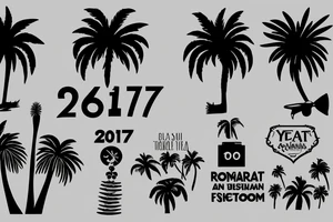 Desert sillouette with a palm tree
Behind the year 2017 in romanic tattoo idea