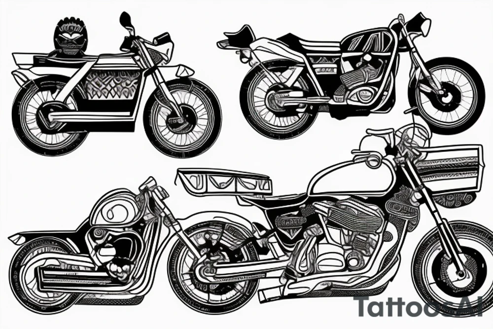 A motorcycling riding threw the dunes of Morocco. tattoo idea