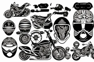 A motorcycling riding threw the dunes of Morocco. tattoo idea