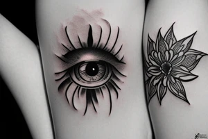 Eye of Horus with flowers tattoo idea