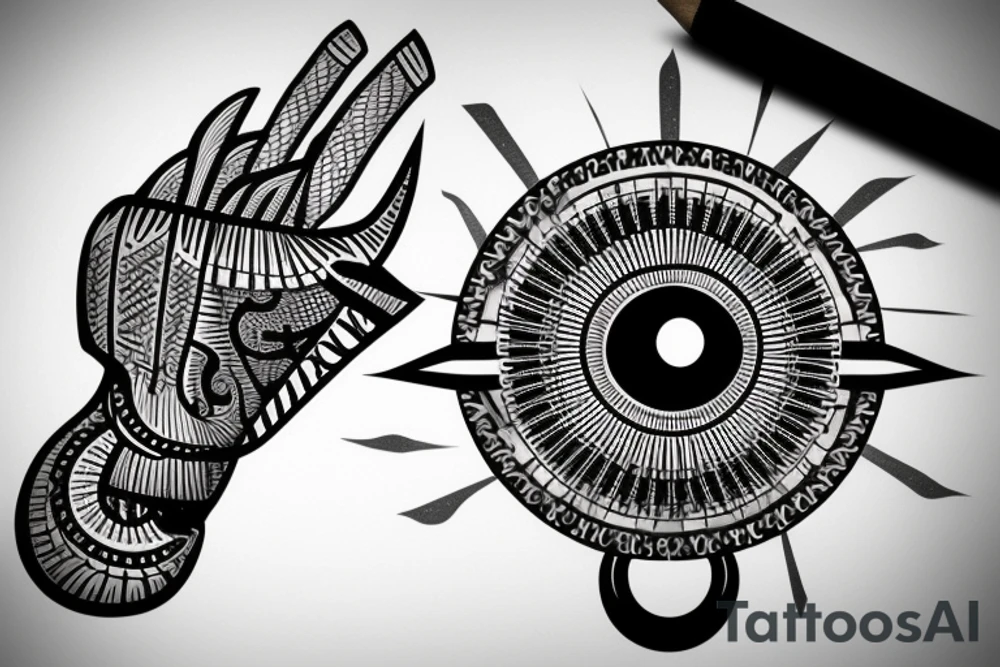 Egyptian Eye of Horus with cool background tattoo idea