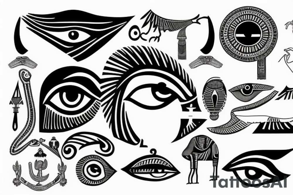 Egyptian Eye of Horus with cool background tattoo idea