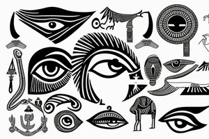 Egyptian Eye of Horus with cool background tattoo idea