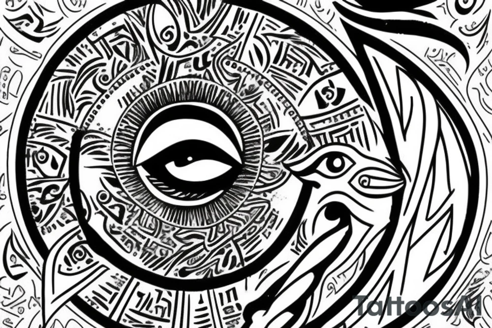 Egyptian Eye of Horus with cool background tattoo idea
