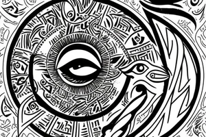 Egyptian Eye of Horus with cool background tattoo idea