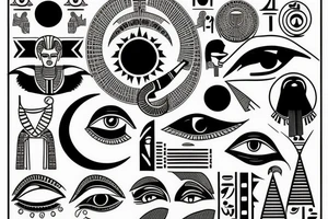 Egyptian Eye of Horus with moon tattoo idea