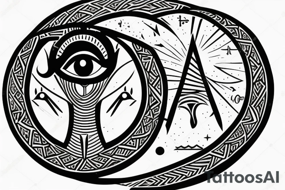 Egyptian Eye of Horus with moon tattoo idea