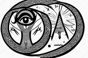Egyptian Eye of Horus with moon tattoo idea