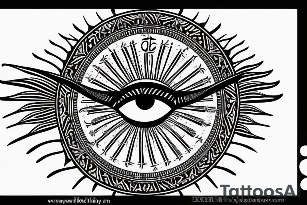 Egyptian Eye of Horus with moon tattoo idea