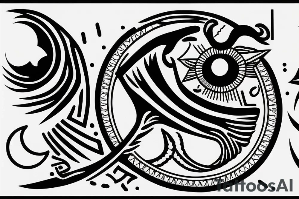 Egyptian Eye of Horus with moon tattoo idea