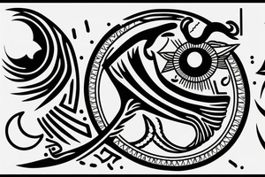 Egyptian Eye of Horus with moon tattoo idea