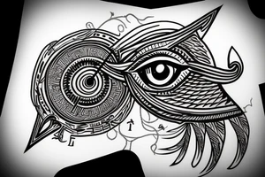Egyptian eye of horus with vines tattoo idea