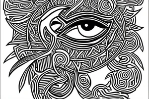 Egyptian eye of horus with vines tattoo idea