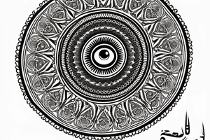 Egyptian eye of horus with roses and mandala tattoo idea