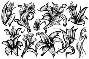 dragon lily with cross tattoo idea