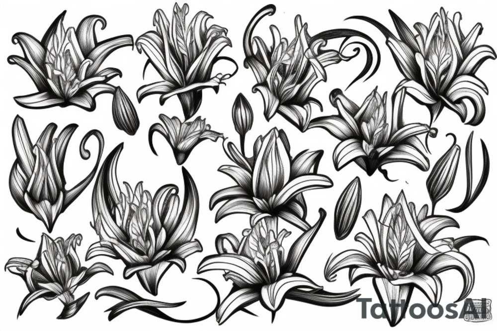dragon lily tattoo idea