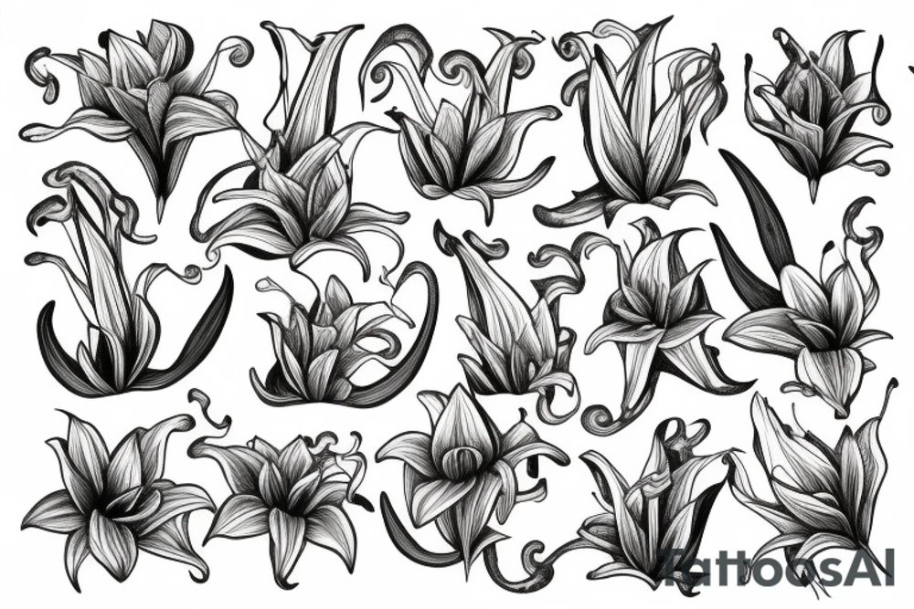 dragon lily tattoo idea