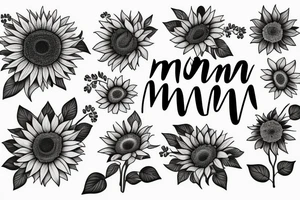 Mama bear with sunflowers and outdoors tattoo idea