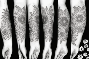 Mama bear with sunflowers and outdoors tattoo idea
