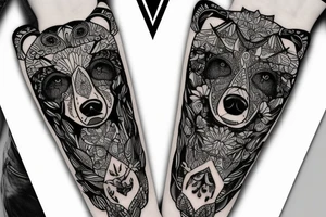 bear  and outdoors tattoo idea