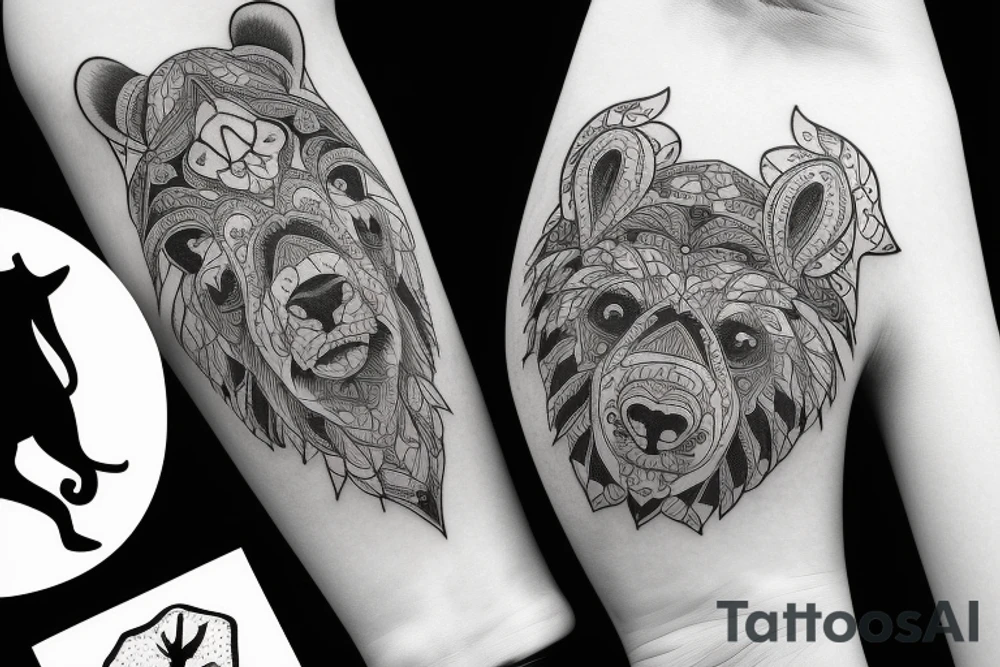 bear  and outdoors tattoo idea