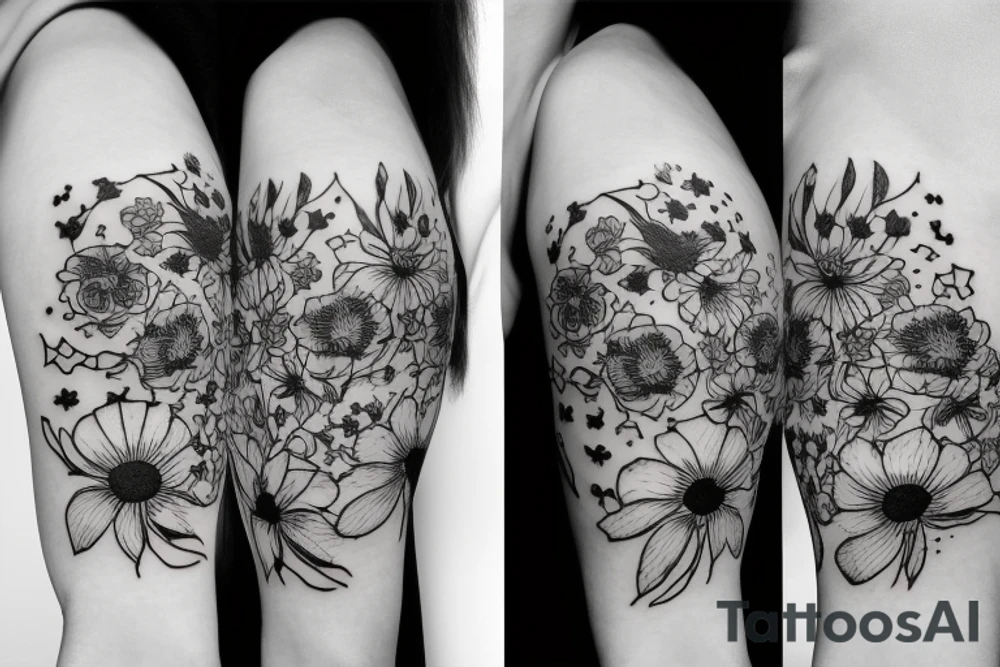 Mama with blue bonnets and sun tattoo idea
