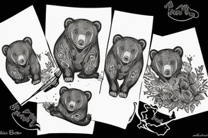 Mama bear with cubs tattoo idea