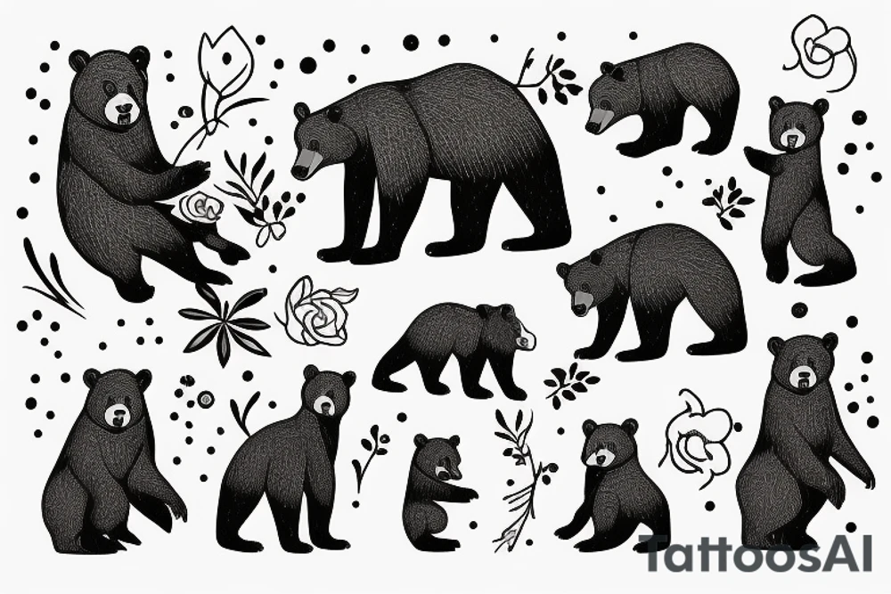Mama bear with cubs tattoo idea