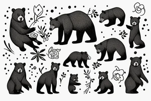 Mama bear with cubs tattoo idea