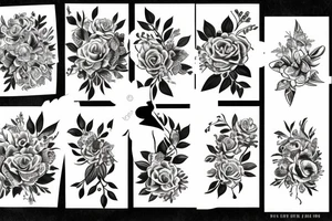 Floral collage tattoo idea