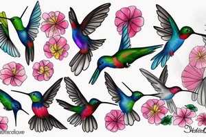 watercolour hummingbird tattoo idea