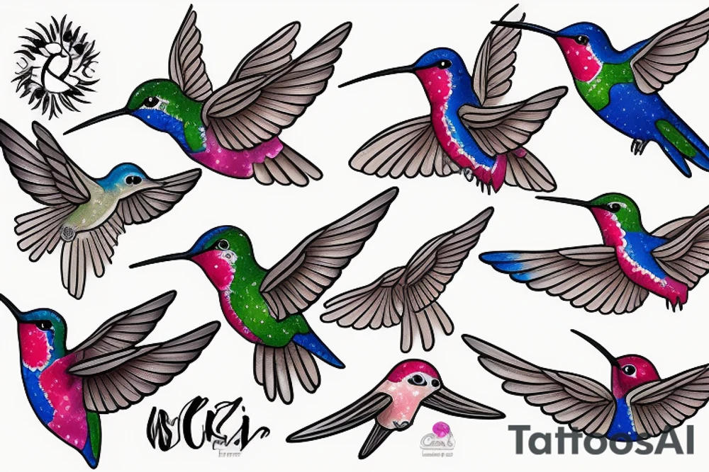 waterlcolour hummingbird tattoo idea