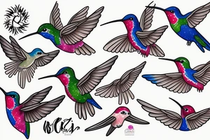 waterlcolour hummingbird tattoo idea