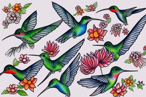 waterlcolour hummingbird tattoo idea
