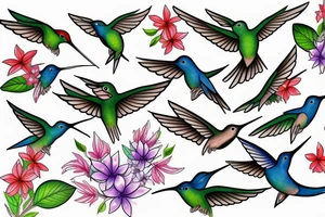 waterlcolour hummingbird tattoo idea