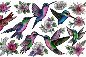 waterlcolour hummingbird tattoo idea