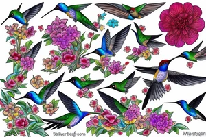 waterlcolour hummingbird tattoo idea