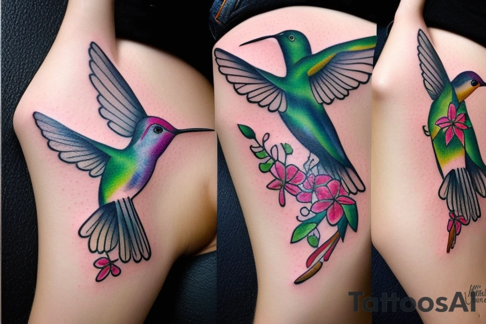 watercolour hummingbird tattoo idea