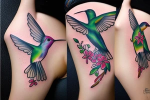 watercolour hummingbird tattoo idea