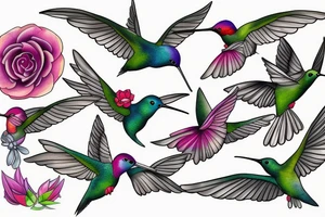 watercolour hummingbird tattoo idea