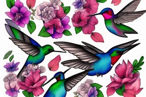 watercolour hummingbird tattoo idea