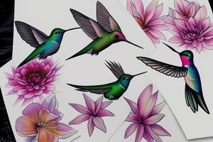 watercolour hummingbird tattoo idea