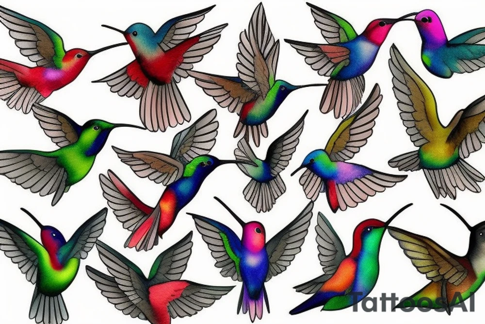 watercolour hummingbird tattoo idea