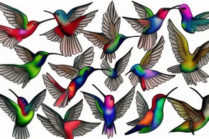 watercolour hummingbird tattoo idea