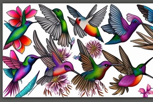 watercolour hummingbird tattoo idea