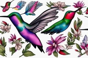 watercolour hummingbird tattoo idea